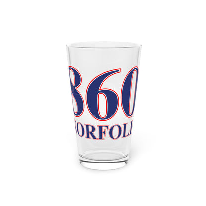 Norfolk Red, White & Blue  Pint Glass, 16oz