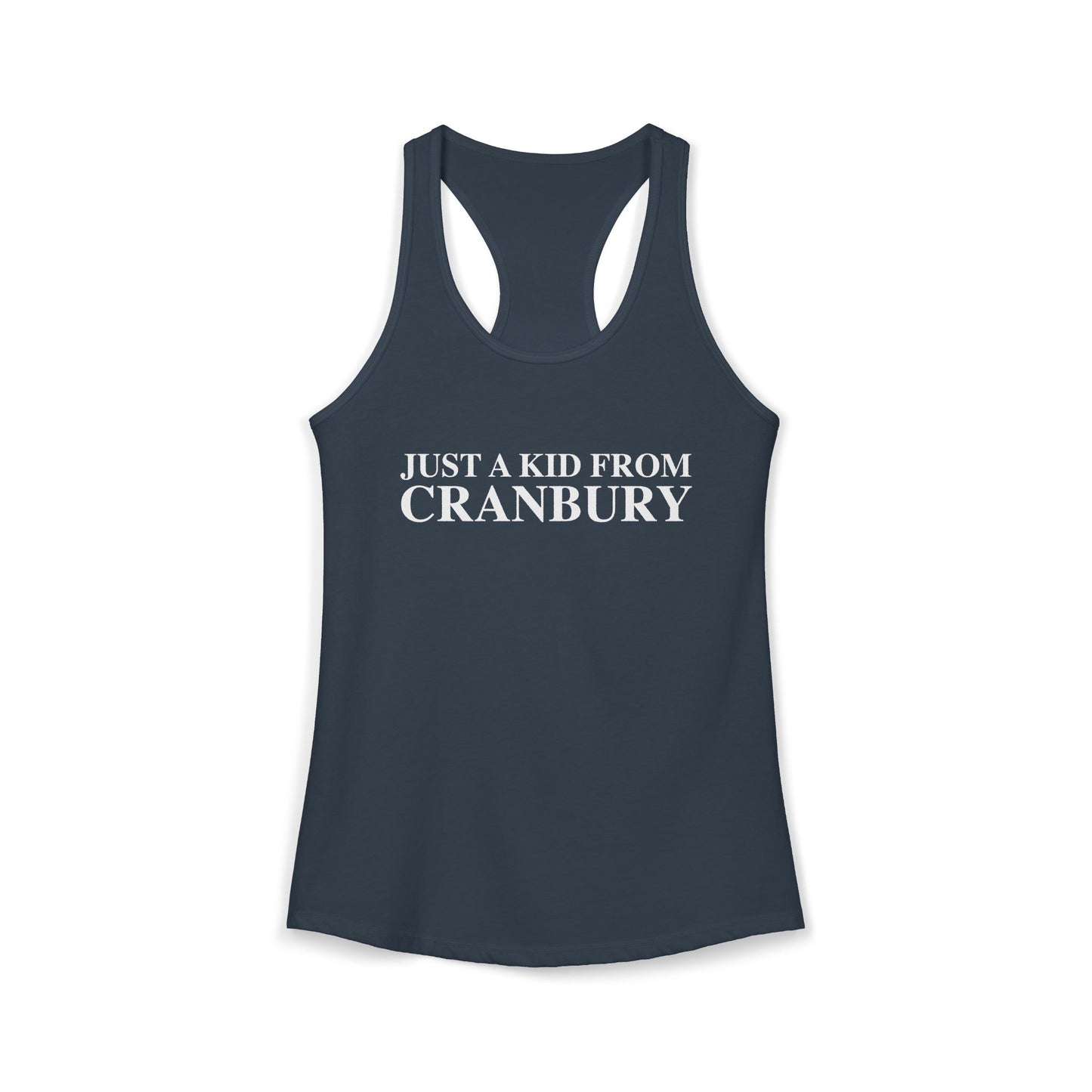 Just a kid from Cranbury Women's Ideal Racerback Tank Top