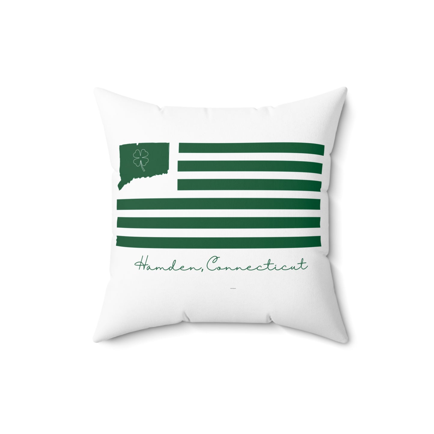 Hamden Connecticut St. Patrick’s Day Flag Spun Polyester Square Pillow