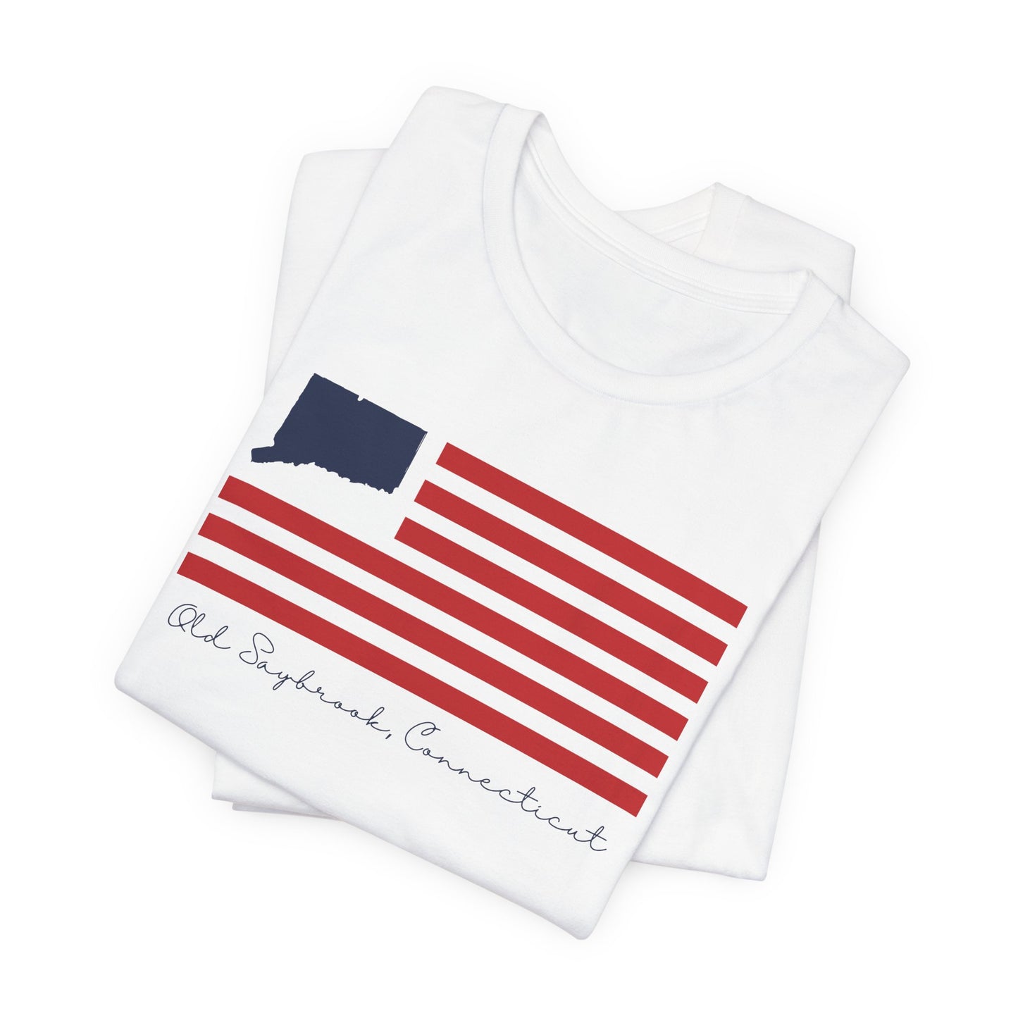 Old Saybrook Connecticut Flag Unisex Jersey Short Sleeve T-Shirt