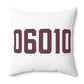 06010 Bristol Connecticut Zip Code Polyester Square Pillow