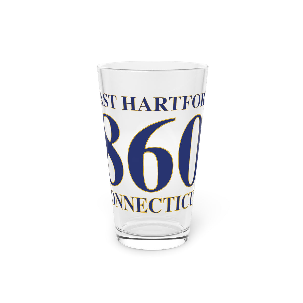 East Hartford 860 Connecticut Pint Glass, 16oz