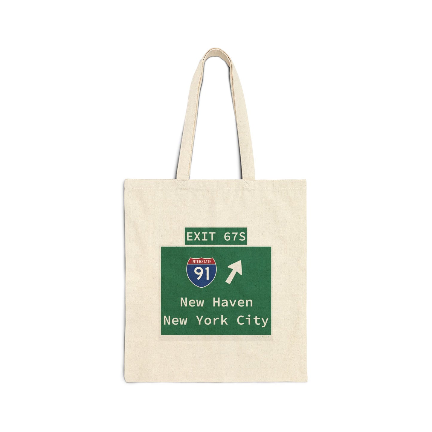 Vintage WCP Exit 67S Sign Cotton Canvas Tote Bag