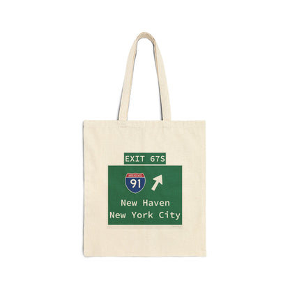 Vintage WCP Exit 67S Sign Cotton Canvas Tote Bag