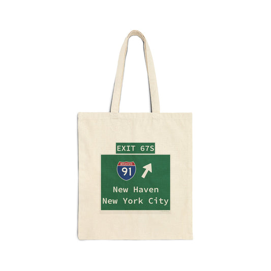Vintage WCP Exit 67S Sign Cotton Canvas Tote Bag