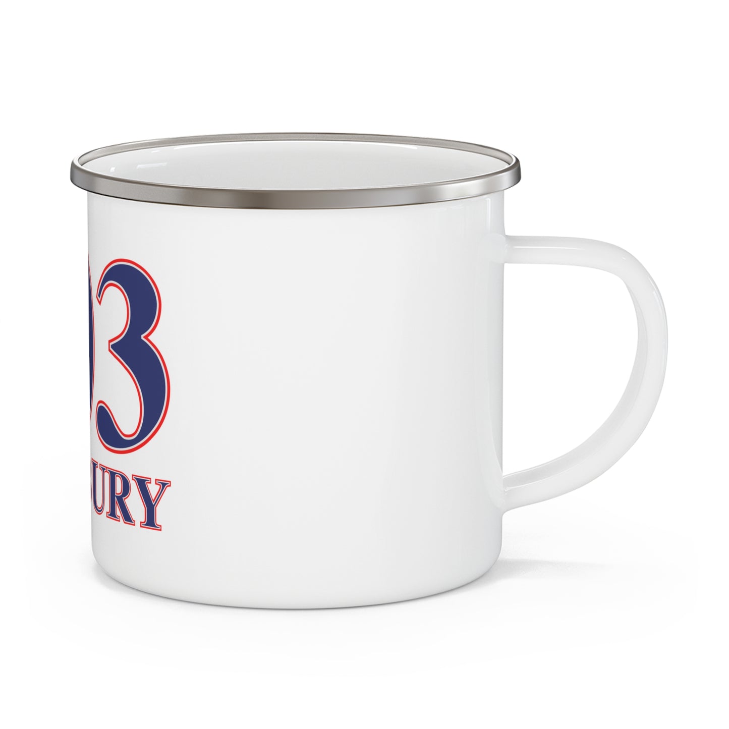 203 Cranbury Red, White & Blue Enamel Camping Mug