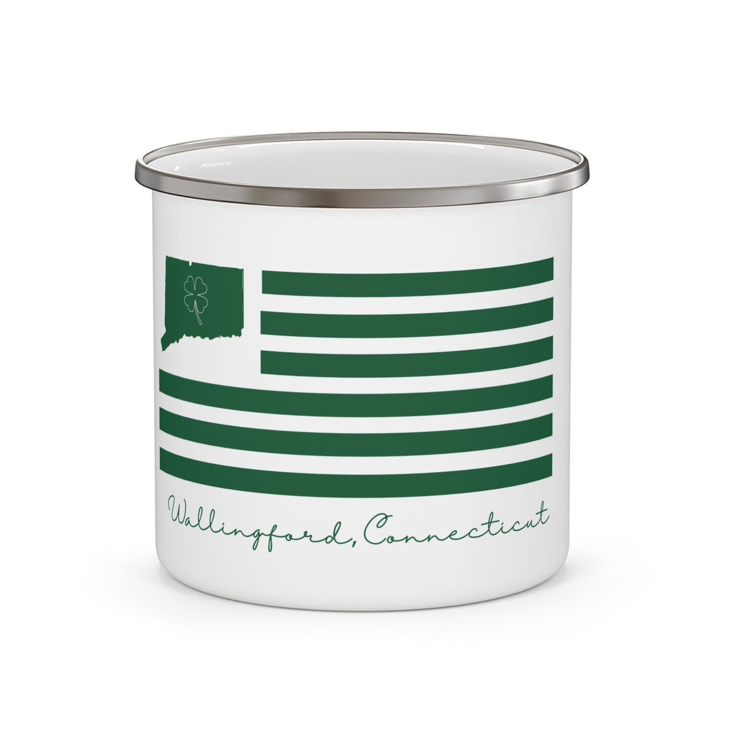 Wallingford Connecticut St. Patrick’s Day Flag Enamel Camping Mug