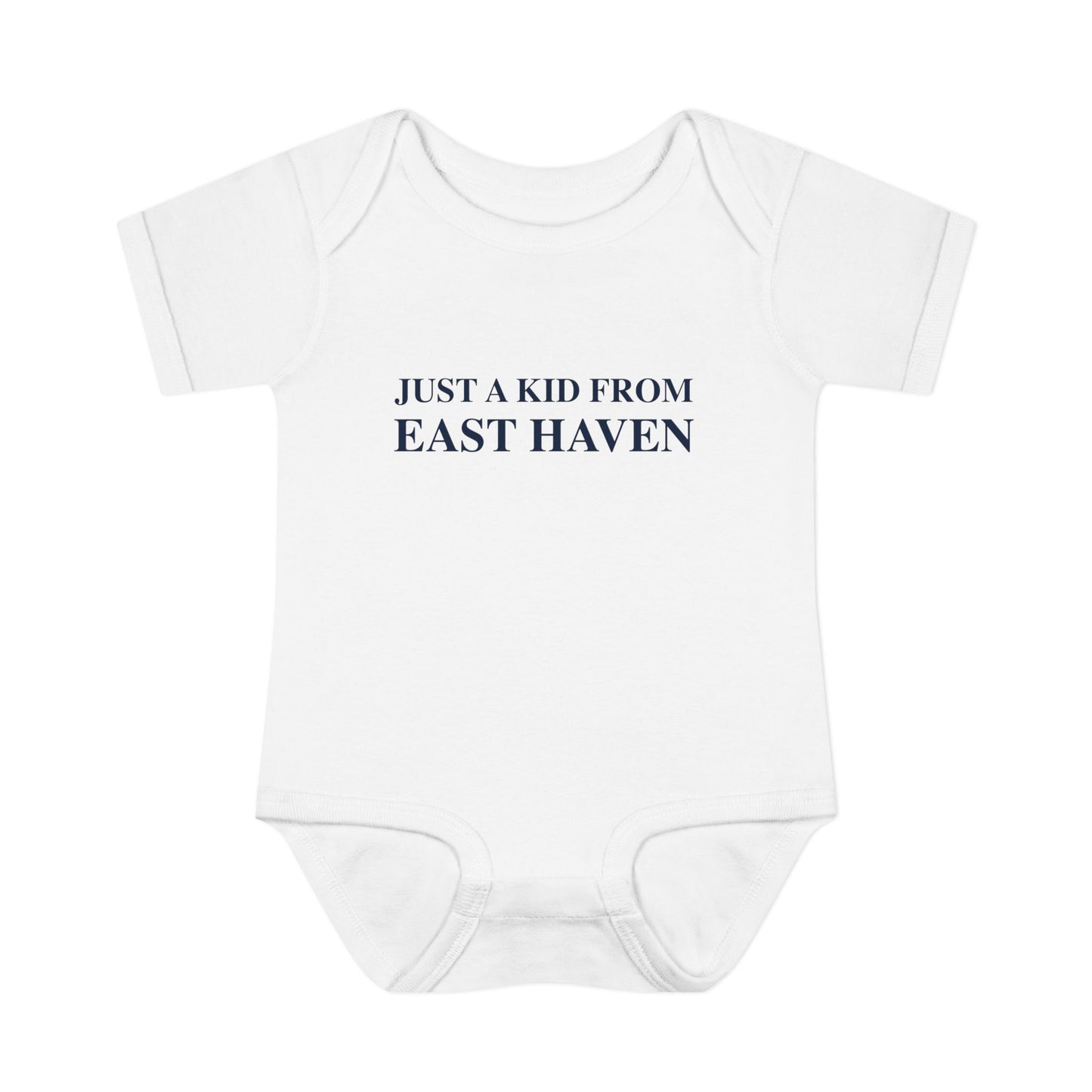 Just a kid from East Haven Infant Baby Rib Bodysuit