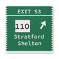 Vintage Merritt Parkway Exit 53 Sign Matte Canvas, Stretched, 1.25"