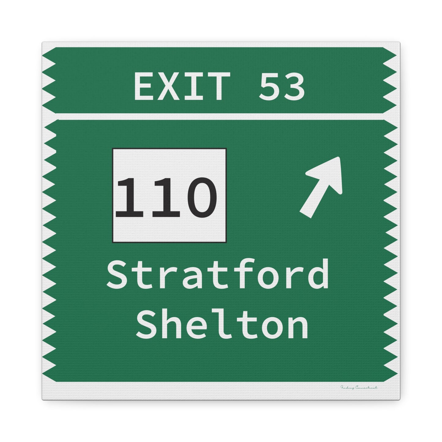 Vintage Merritt Parkway Exit 53 Sign Matte Canvas, Stretched, 1.25"