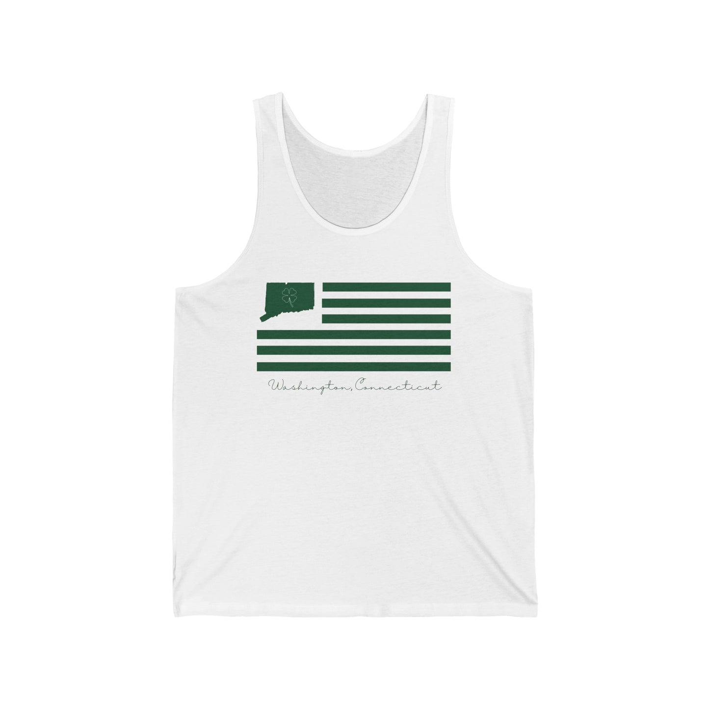 Washington Connecticut St. Patrick’s Day Flag Unisex Jersey Tank Top