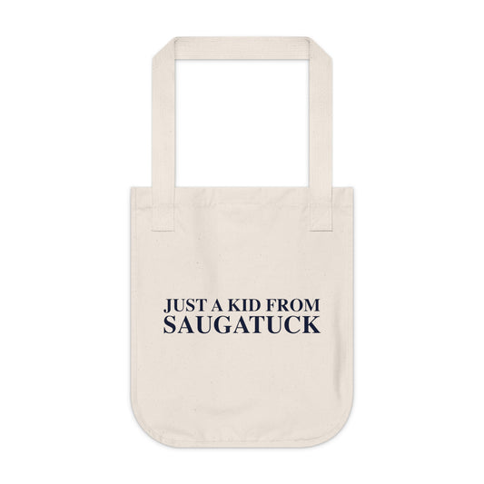 Just a kid from Saugatuck Organic Canvas Tote Bag