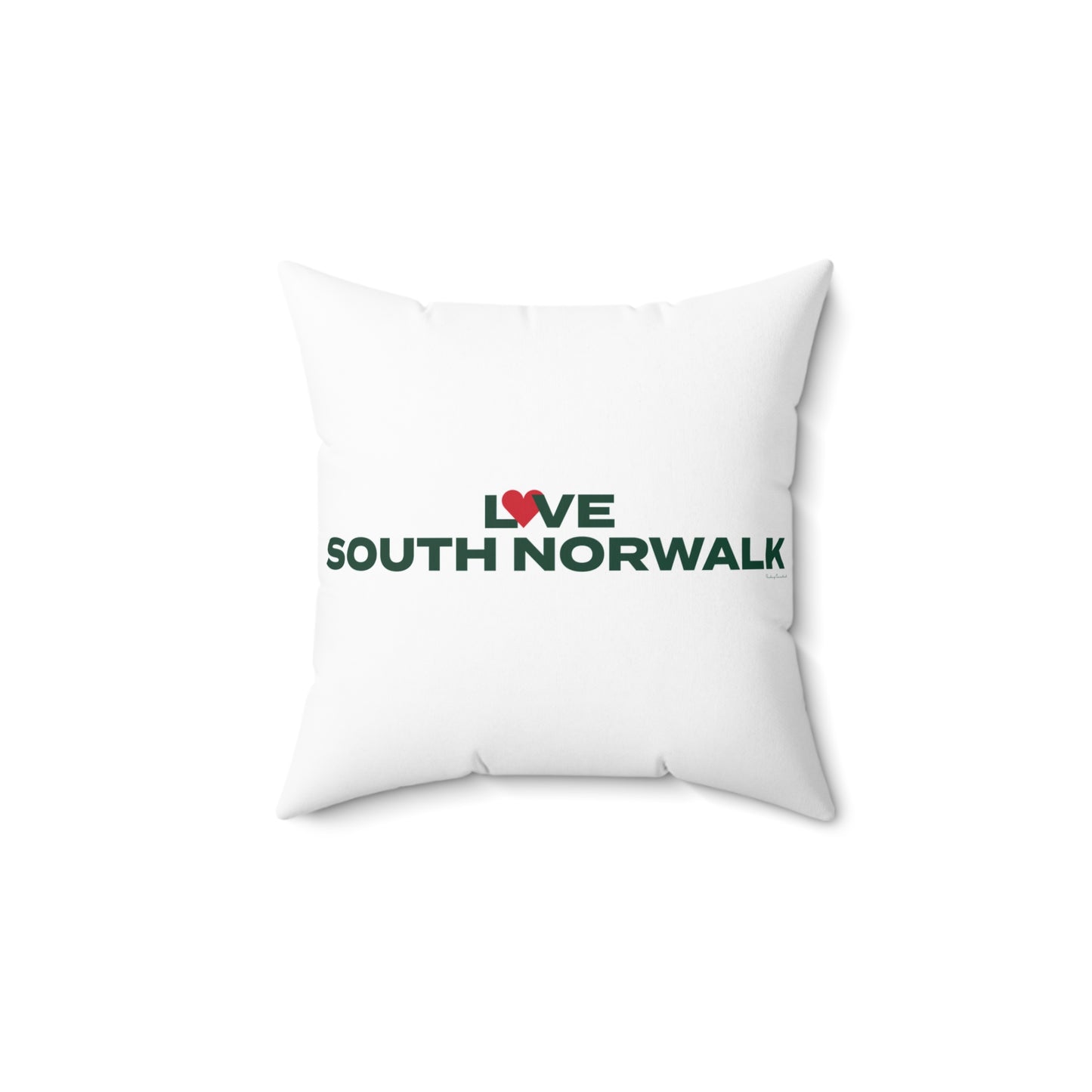 Love South Norwalk Spun Polyester Square Pillow