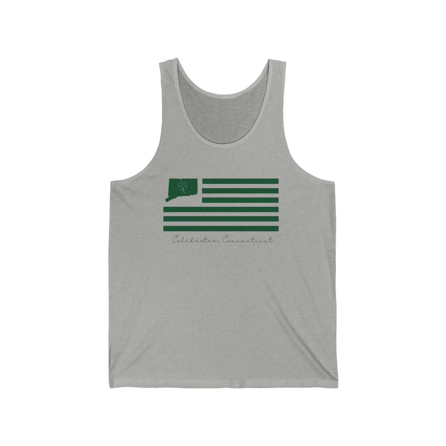 Colchester Connecticut St. Patrick’s Day Flag Unisex Jersey Tank Top