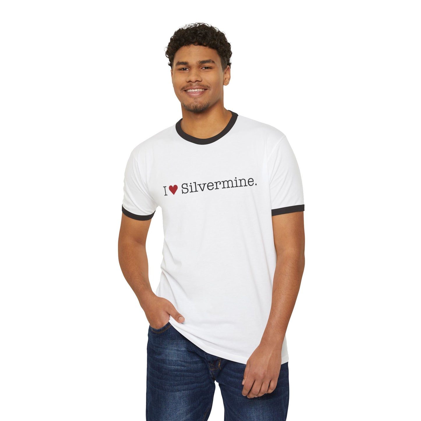 I Heart Silvermine. Unisex Cotton Ringer T-Shirt