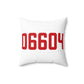 06604 Bridgeport Connecticut Zip Code Spun Polyester Square Pillow