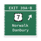 Vintage Merritt Parkway Exit 39 A-B SignMatte Canvas, Stretched, 1.25"