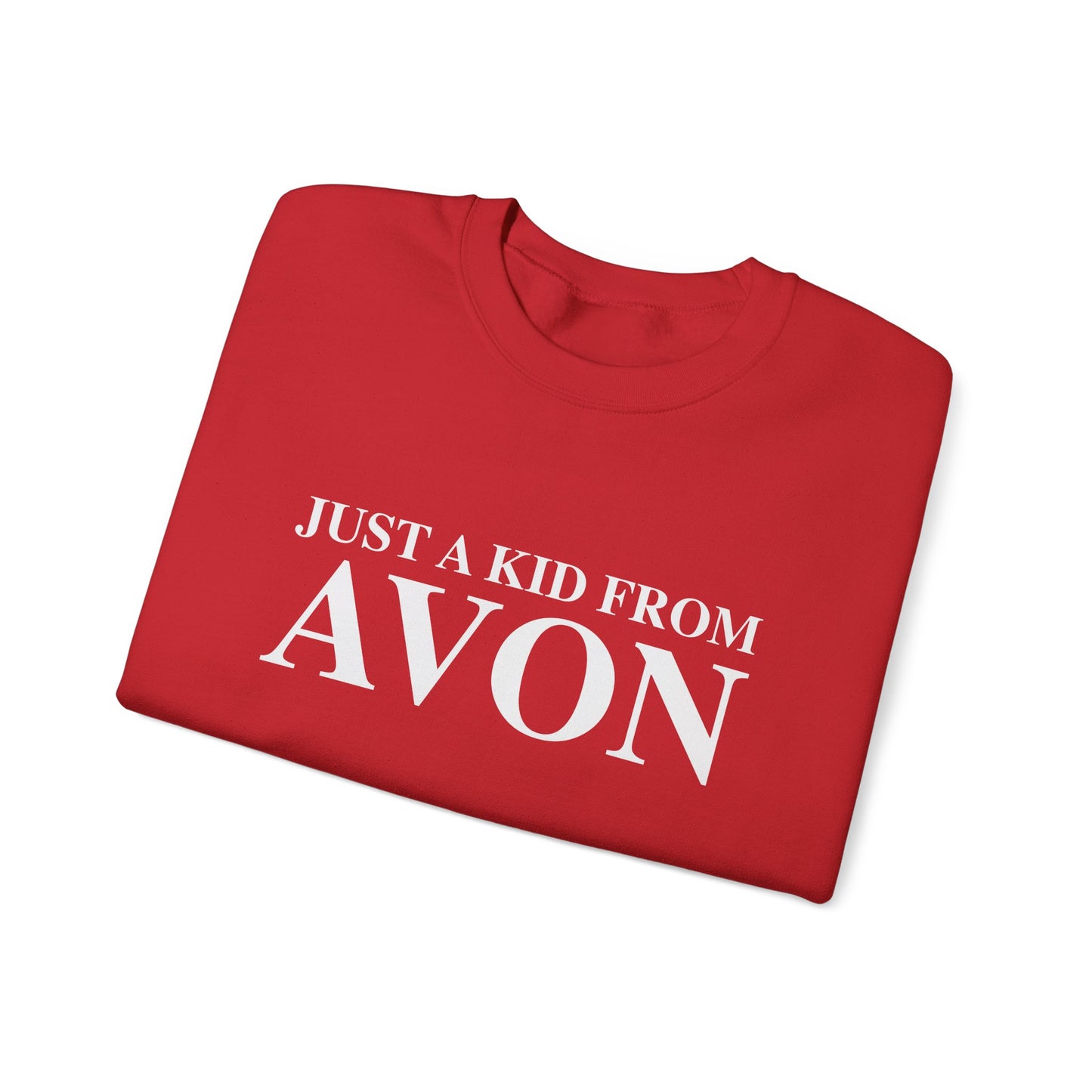 Just a kid from Avon Unisex Heavy Blend™ Crewneck Sweatshirt
