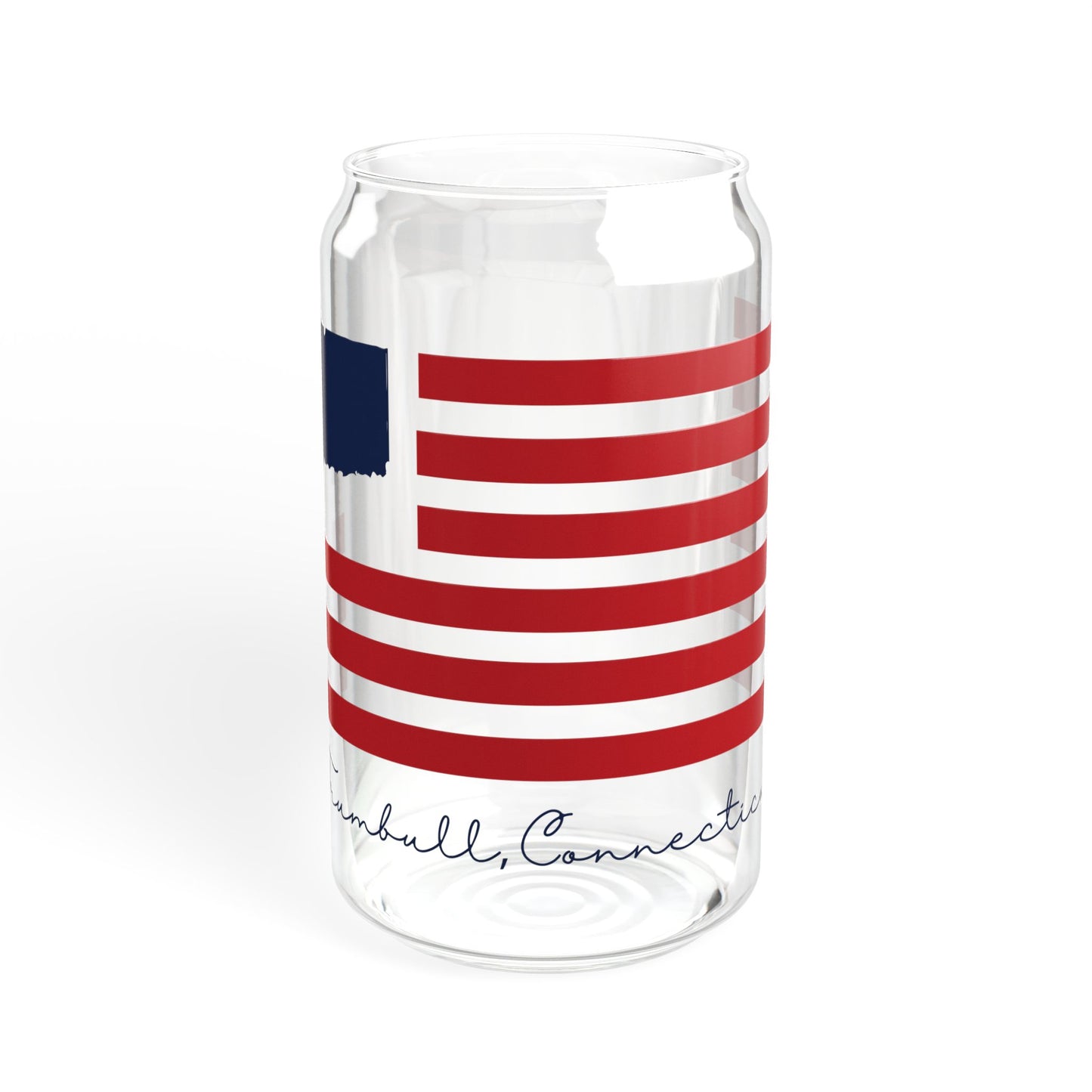 Trumbull Connecticut Flag Sipper Glass, 16oz