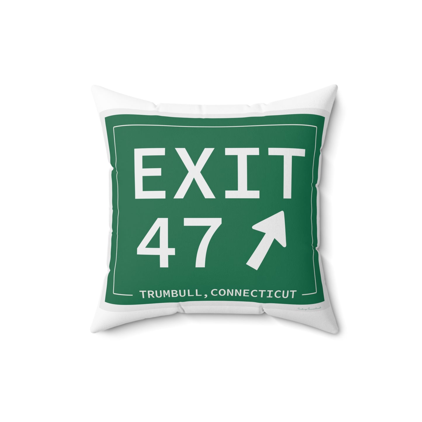Vintage Exit 47 Merritt Parkway Sign Spun Polyester Square Pillow