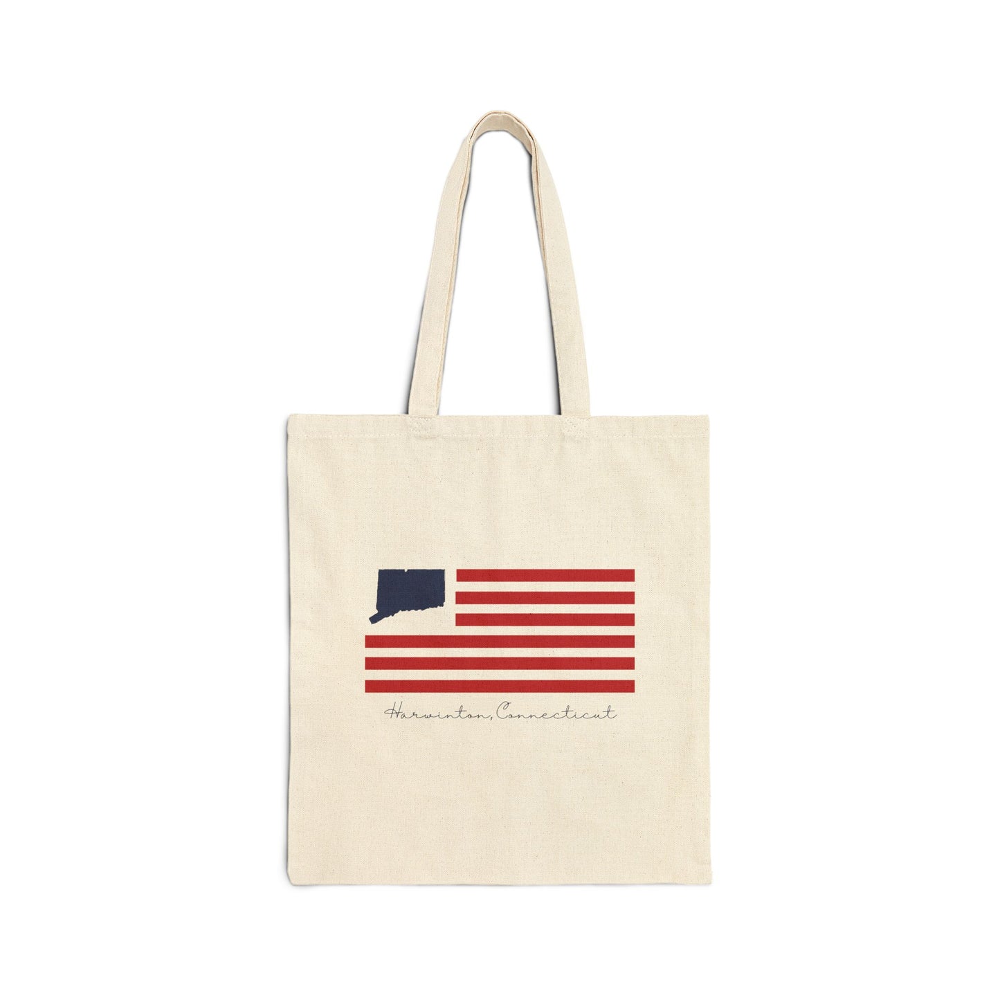 Harwinton Connecticut Flag Cotton Canvas Tote Bag