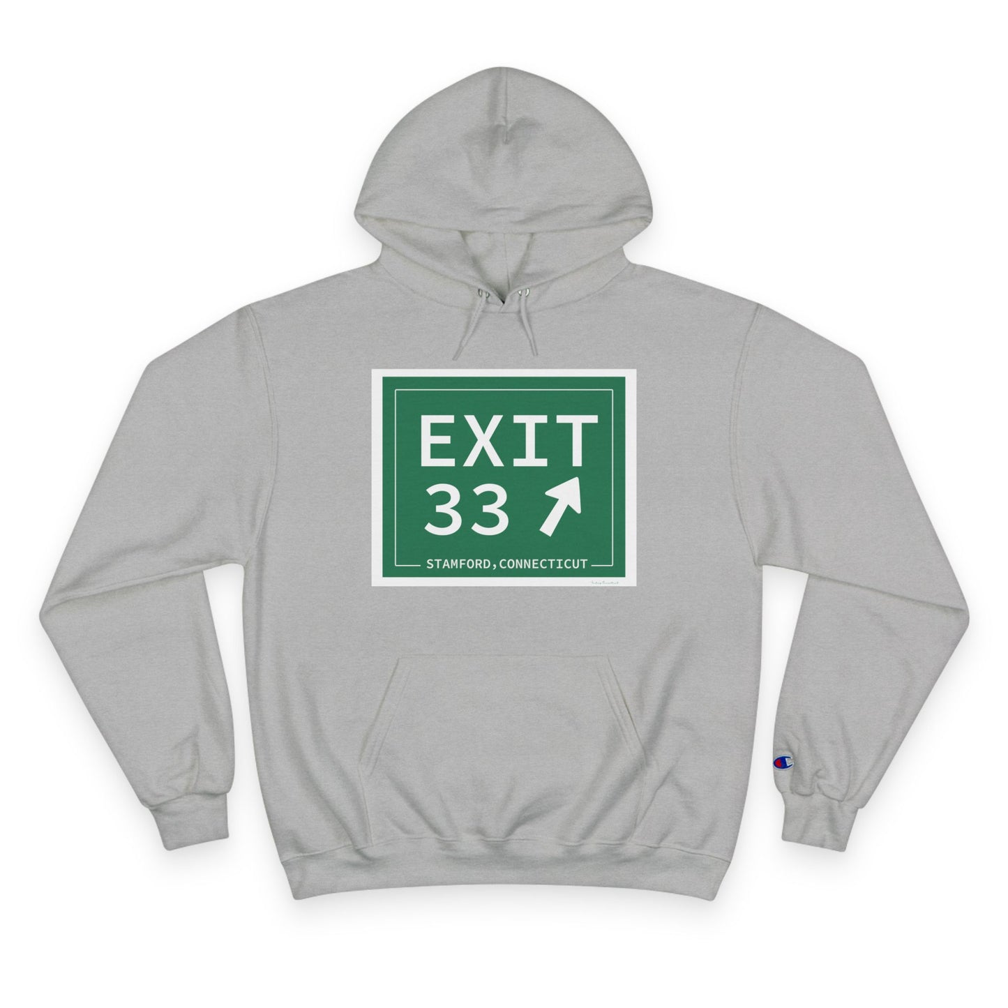 Vintage Exit 33 Merritt Parkway Sign Champion Hoodie