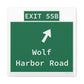 Vintage WCP Exit 55B Sign Matte Canvas, Stretched, 1.25"