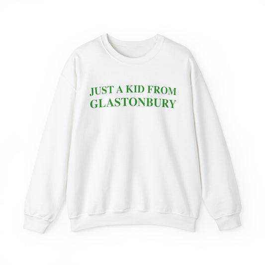 Just a kid from Glastonbury Unisex Heavy Blend™ Crewneck Sweatshirt