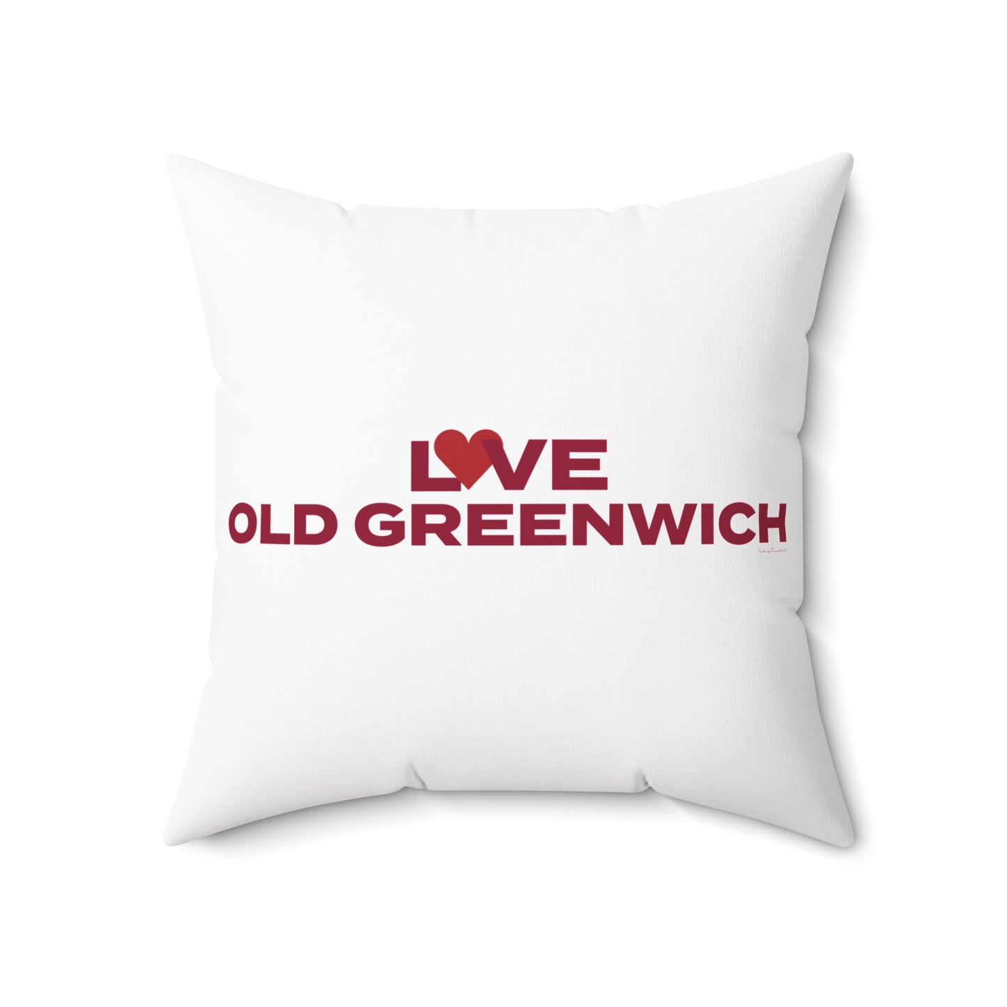 Love Old Greenwich Spun Polyester Square Pillow