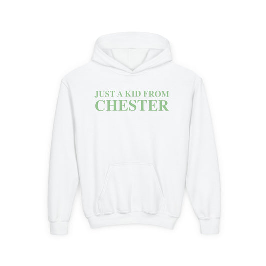 Just a kid from Chester Youth Heavy Blend Hooded Sweatshirt