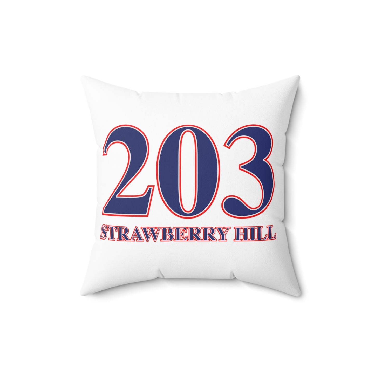 203 Strawberry Hill Red, White & Blue Spun Polyester Square Pillow