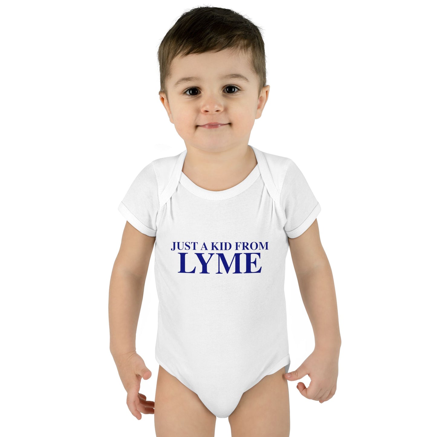 Just a kid from Lyme Infant Baby Rib Bodysuit
