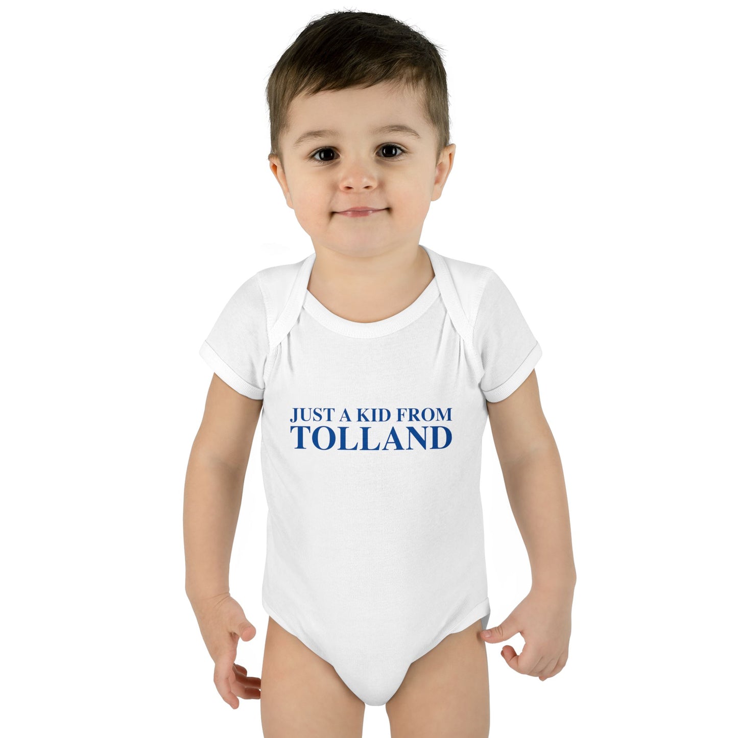 Just a kid from Tolland Infant Baby Rib Bodysuit