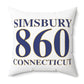 Simsbury 860 Connecticut Polyester Square Pillow