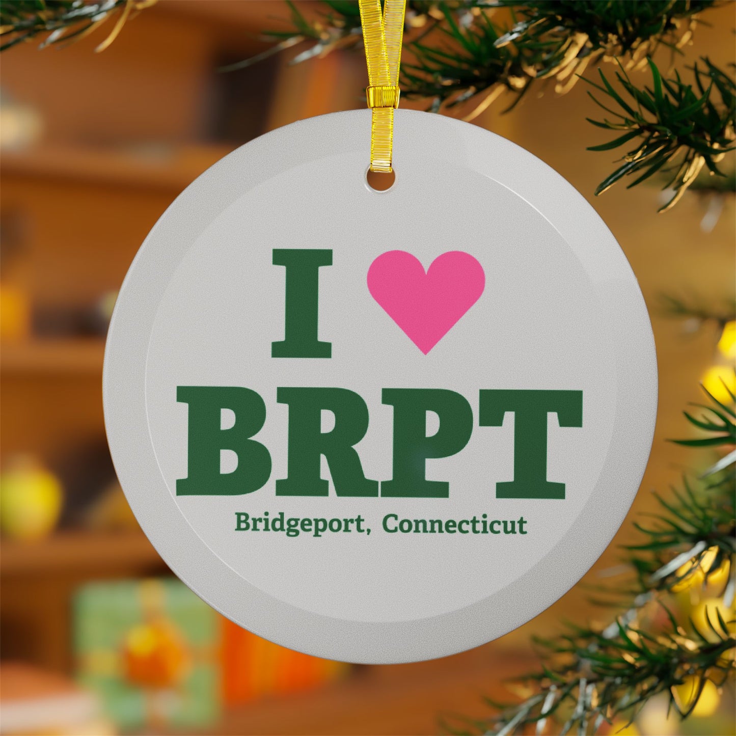 I Heart BRPT Glass Ornaments