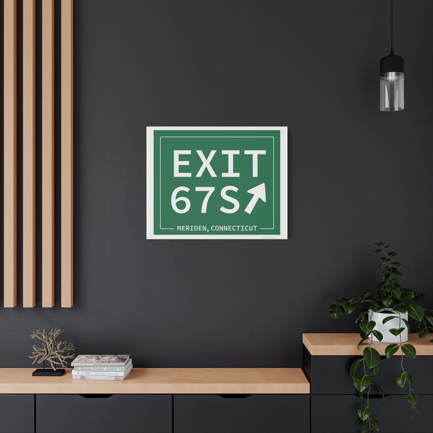 Vintage Exit 67S WCP Sign Matte Canvas, Stretched, 1.25"