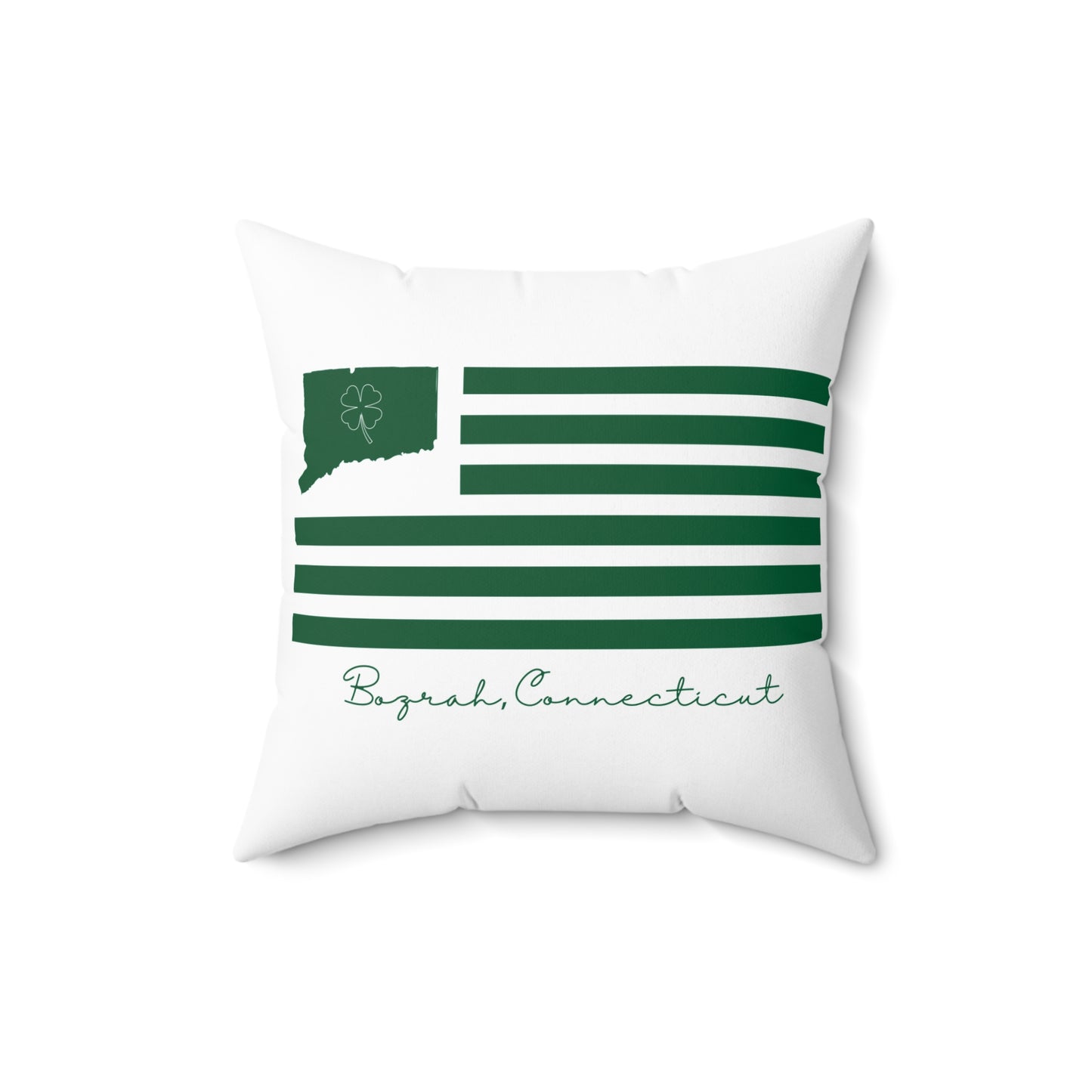 Bozrah Connecticut St. Patrick’s Day Flag Spun Polyester Square Pillow