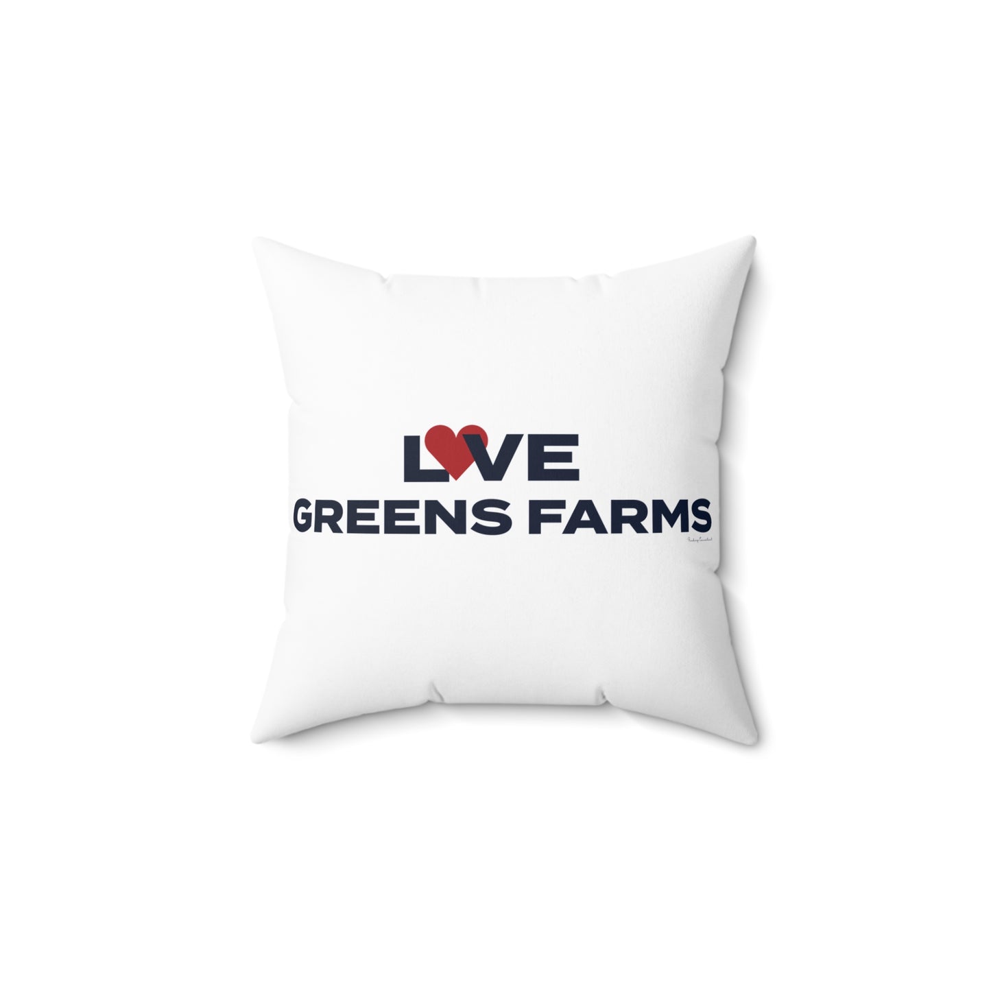 Love Greens Farms Spun Polyester Square Pillow
