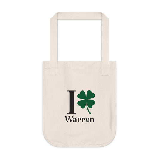 I Clover Warren Organic Canvas Tote Bag