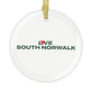 Love South Norwalk Glass Ornaments