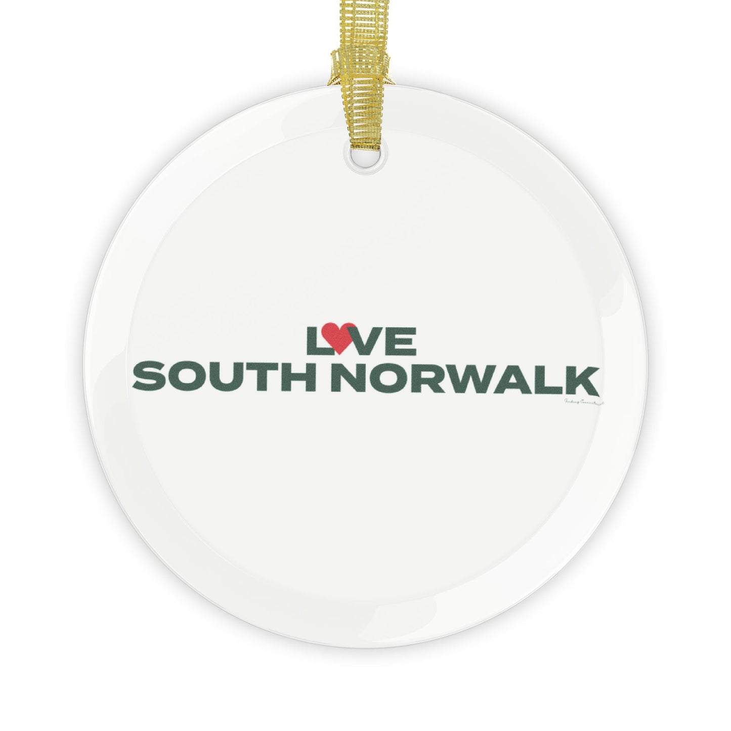 Love South Norwalk Glass Ornaments