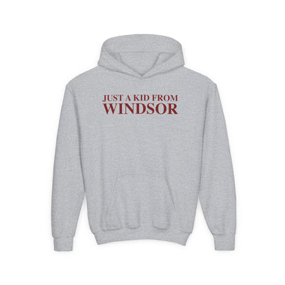 Just a kid from Windsor Youth Heavy Blend Hooded Sweatshirt