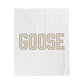 Goose Zip Code Cream & Purple Velveteen Plush Blanket