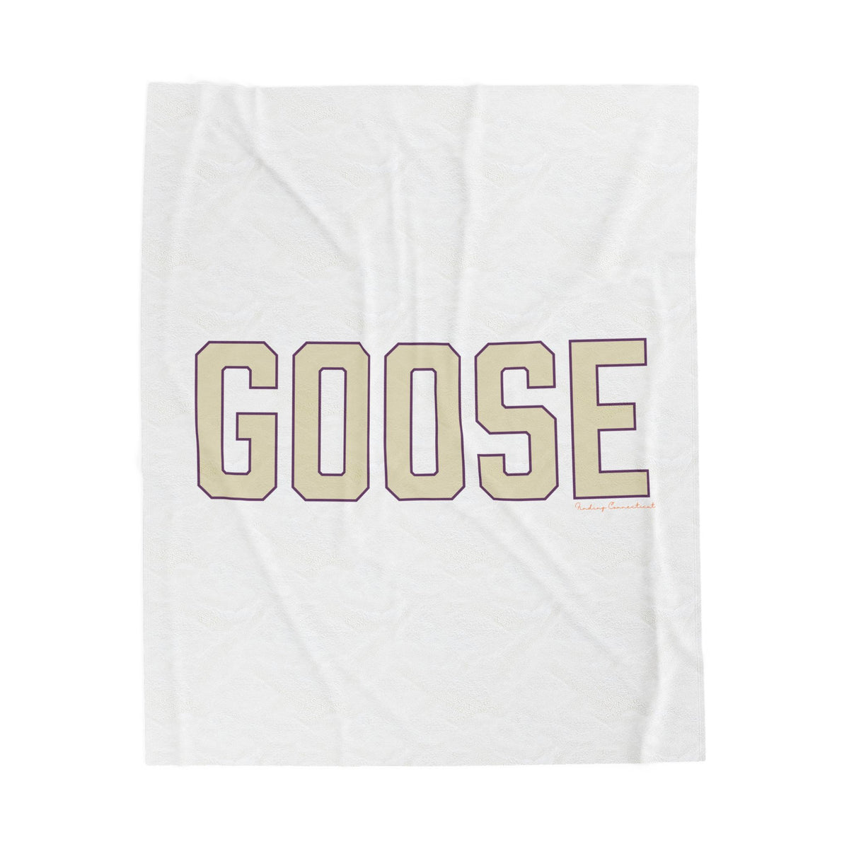 Goose Zip Code Cream & Purple Velveteen Plush Blanket
