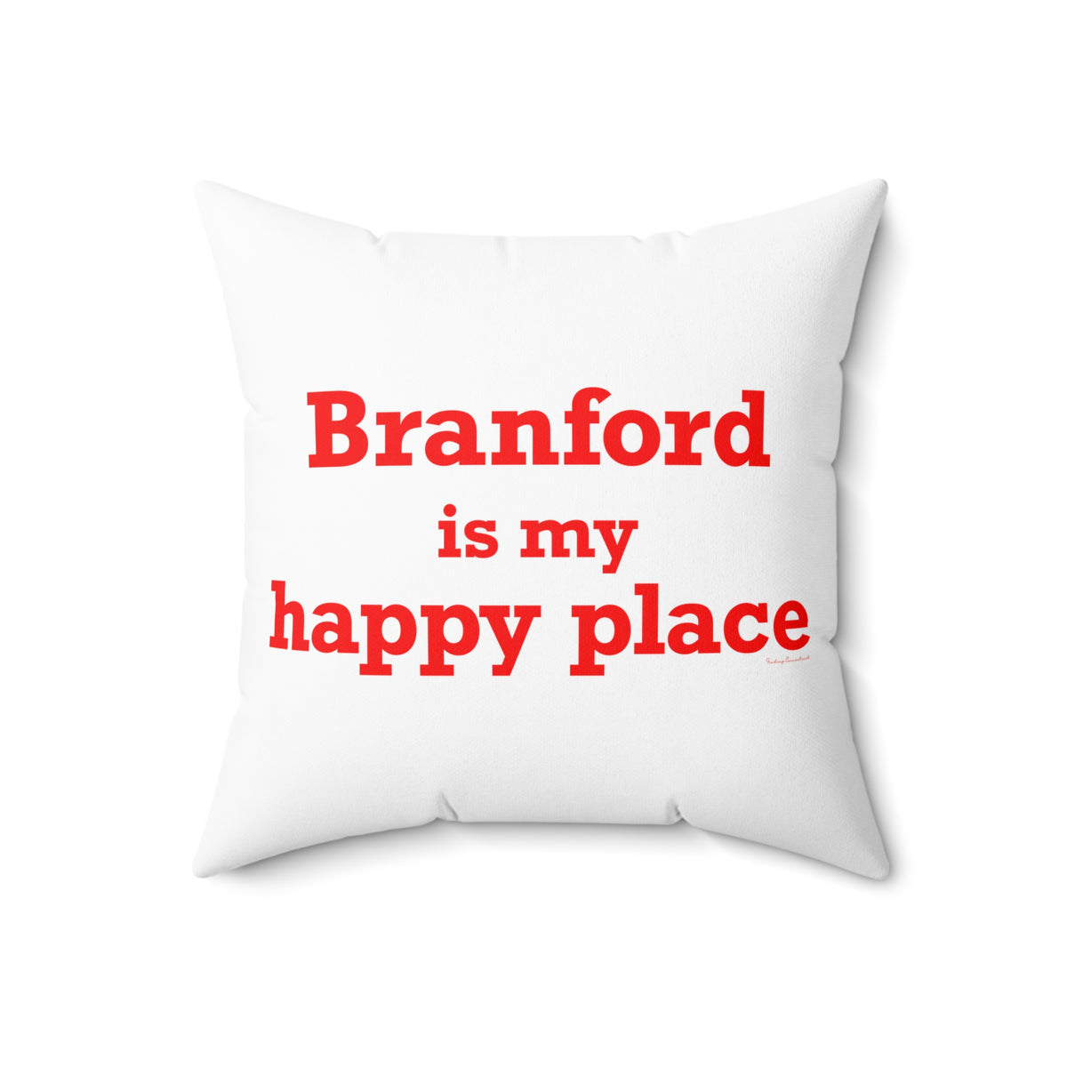 Branford is My Happy Place Polyester Square Pillow
