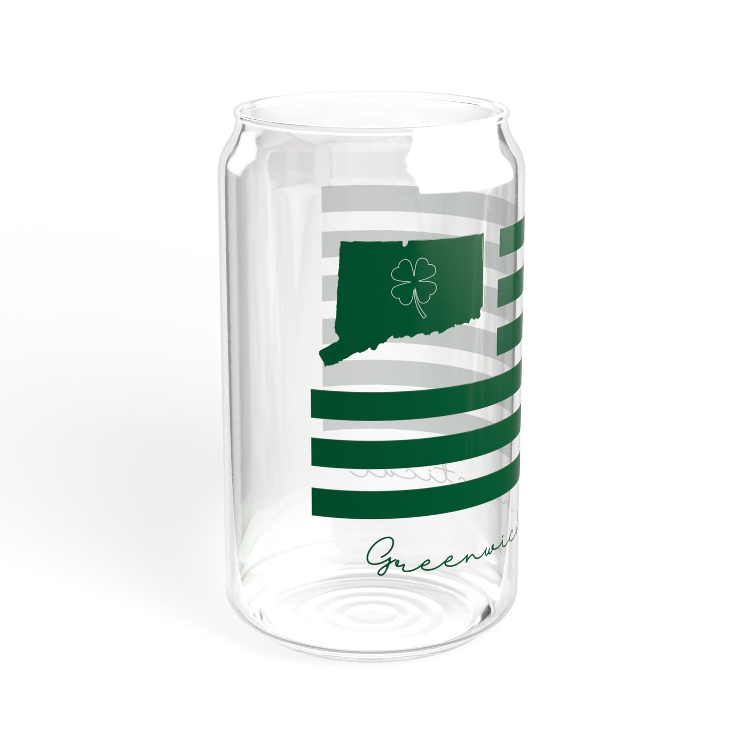 Greenwich Connecticut St Patrick’s Day Flag Sipper Glass, 16oz