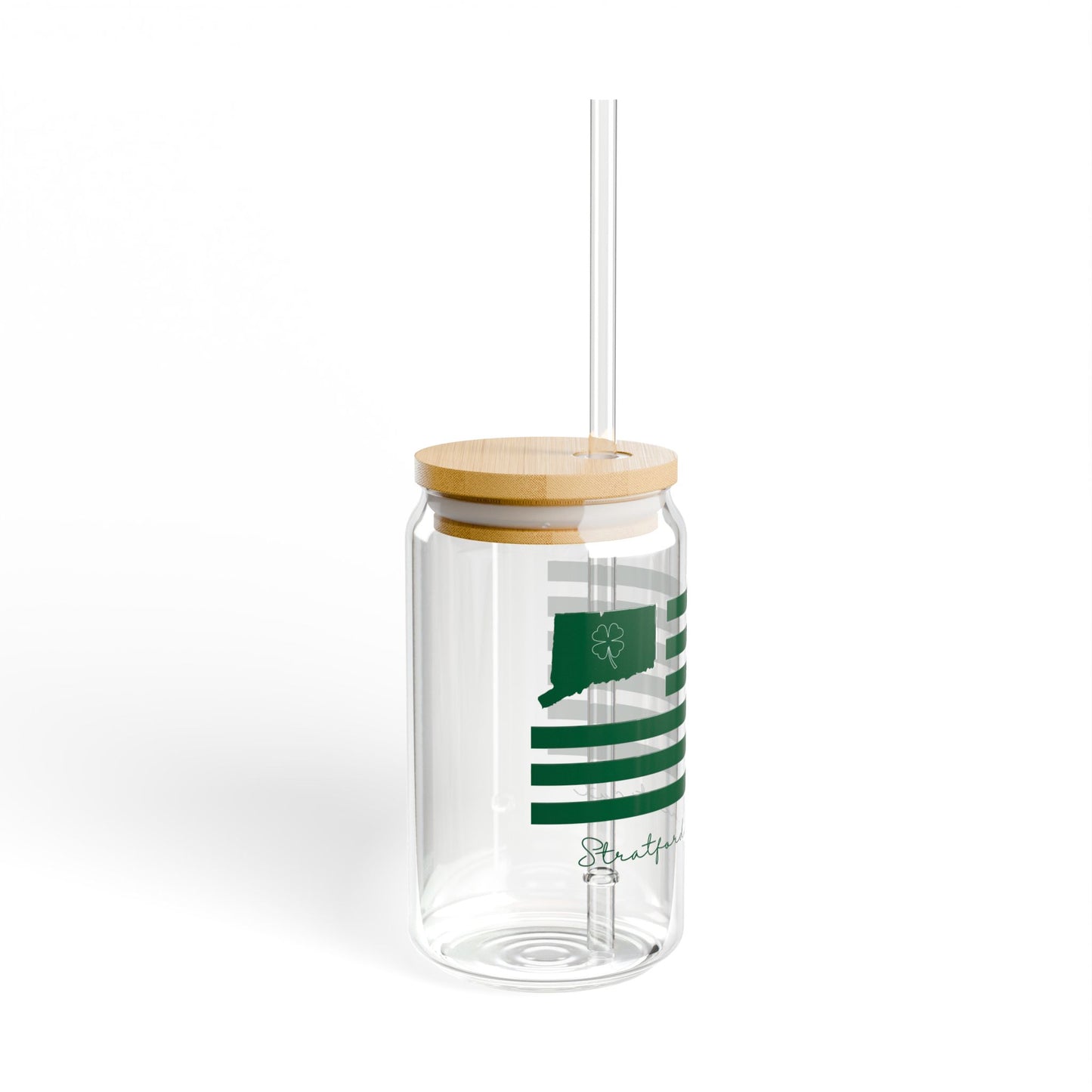 Stratford Connecticut St Patrick’s Day Flag Sipper Glass, 16oz
