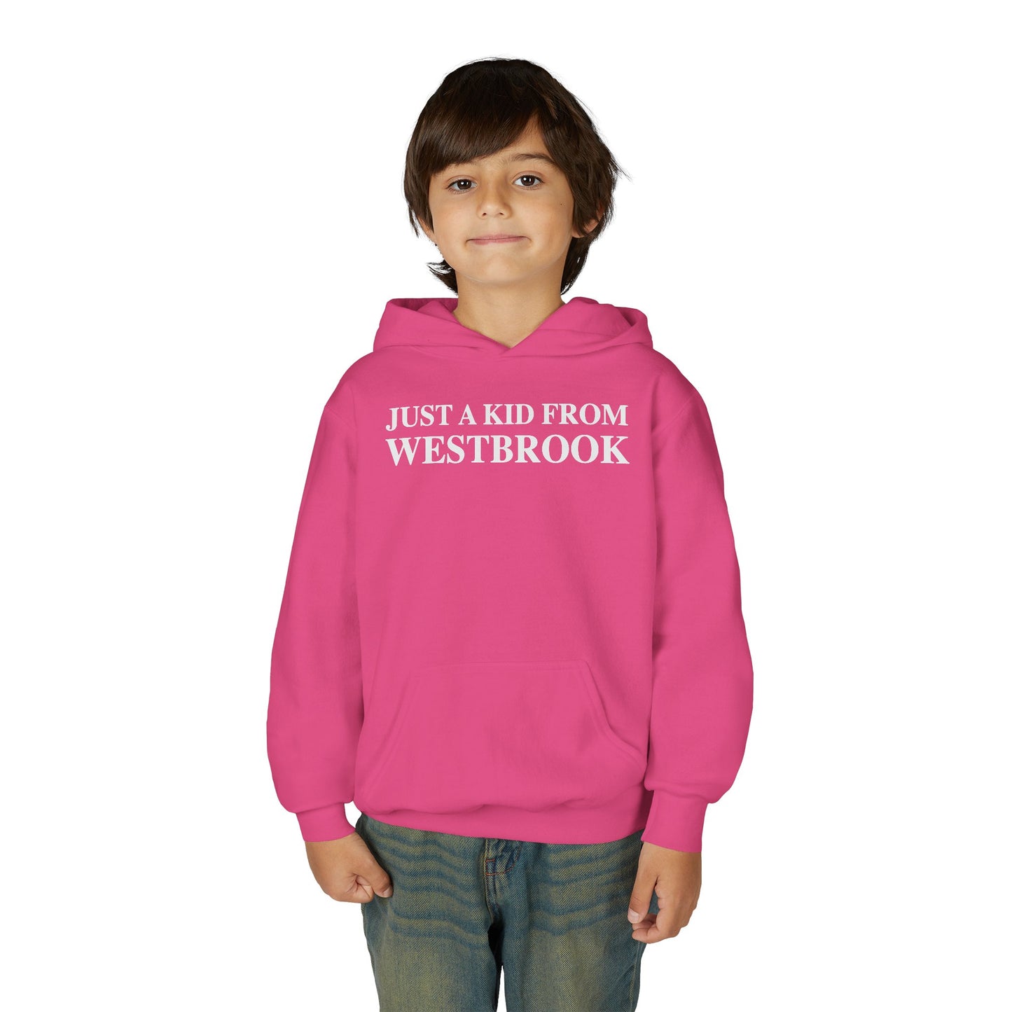 Just a kid from Westbrook Youth Heavy Blend Hooded Sweatshirt