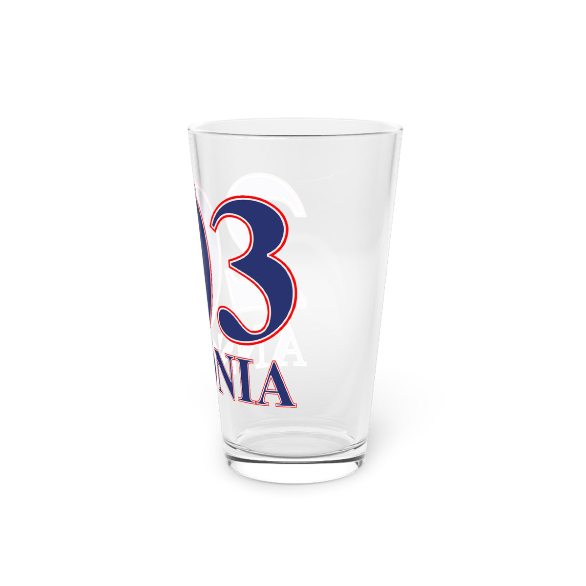 Ansonia Red, White & Blue Pint Glass, 16oz