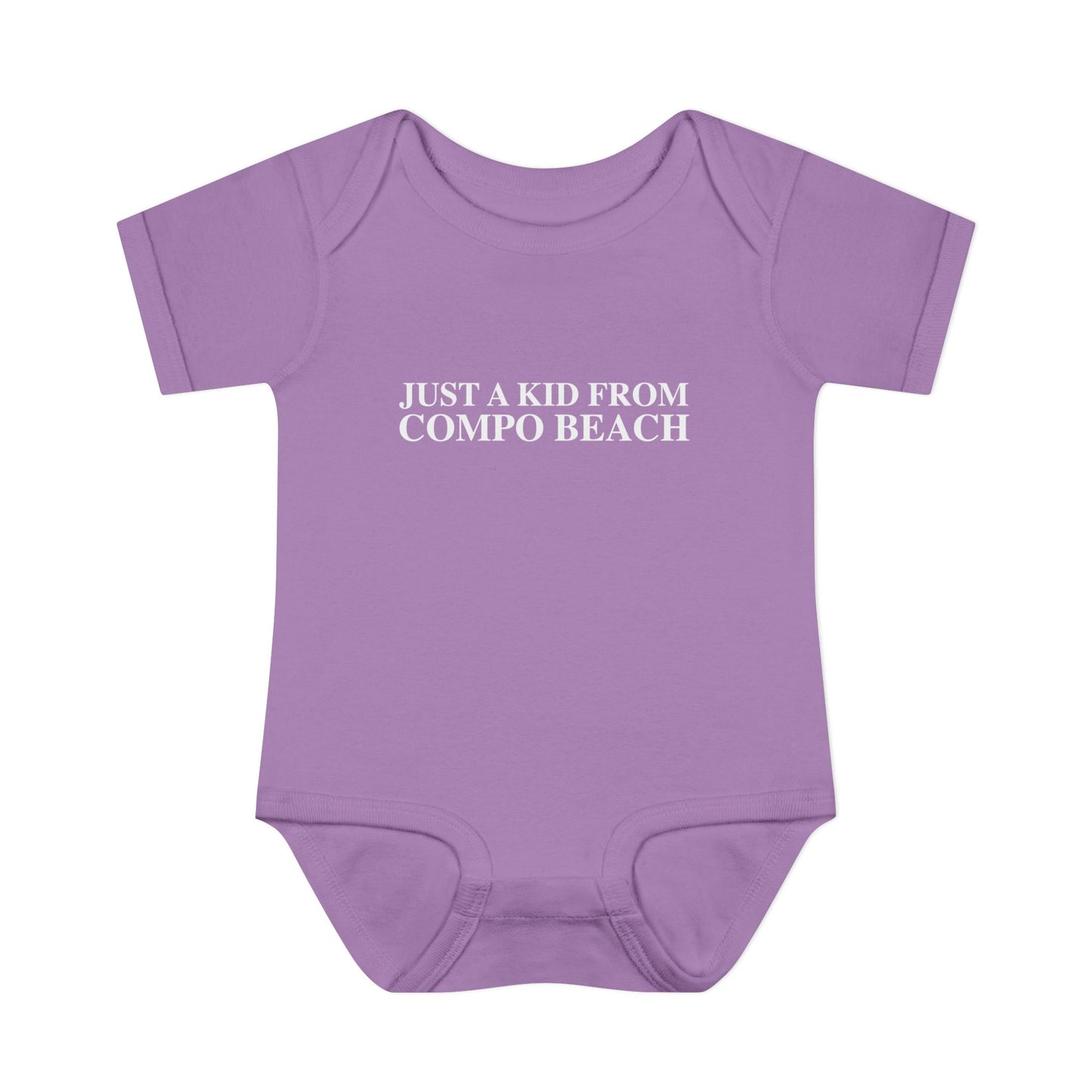 Just a kid from Compo Beach Infant Baby Rib Bodysuit